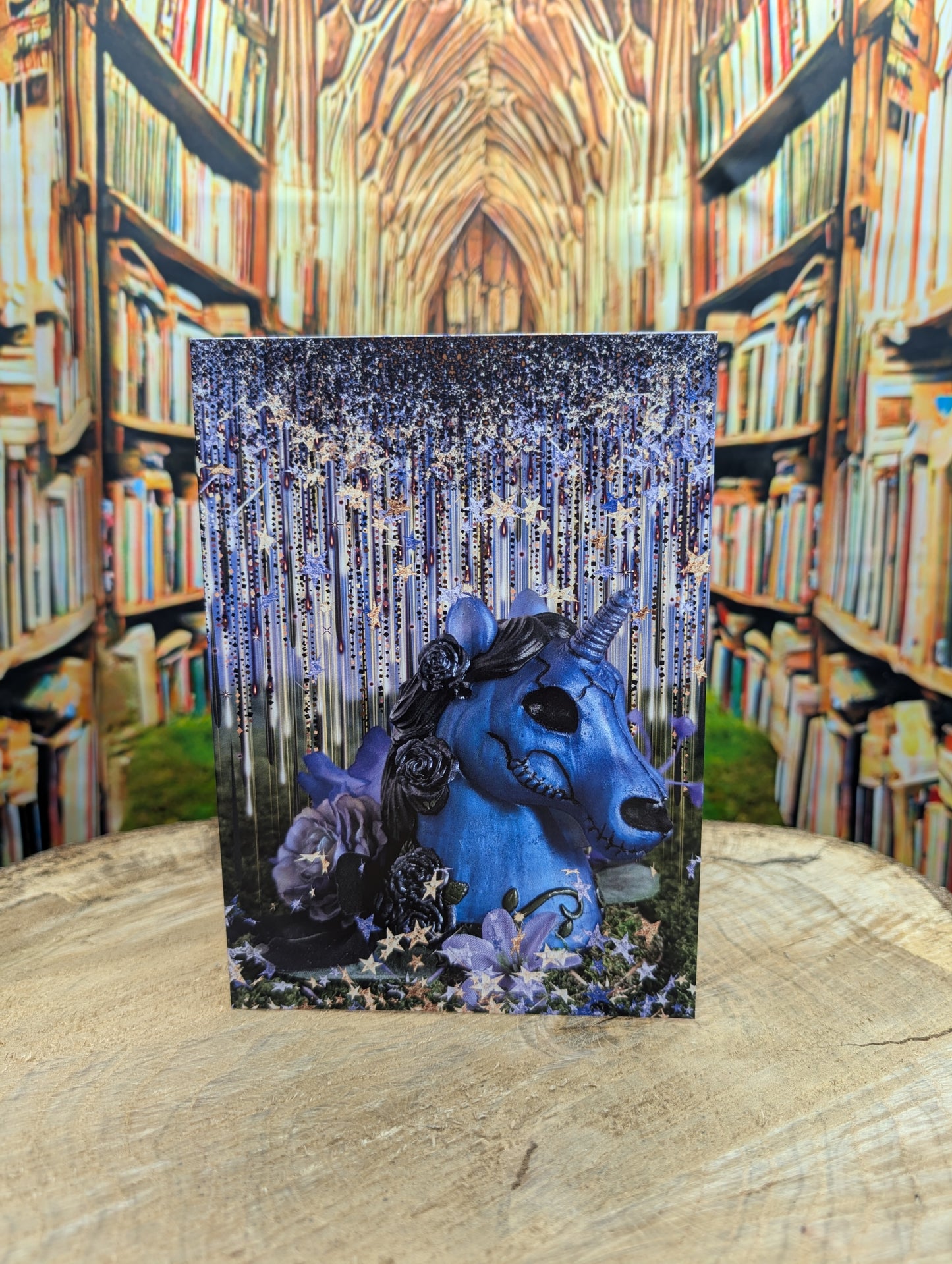 Midnight the Undead Unicorn Customizable Greeting Card