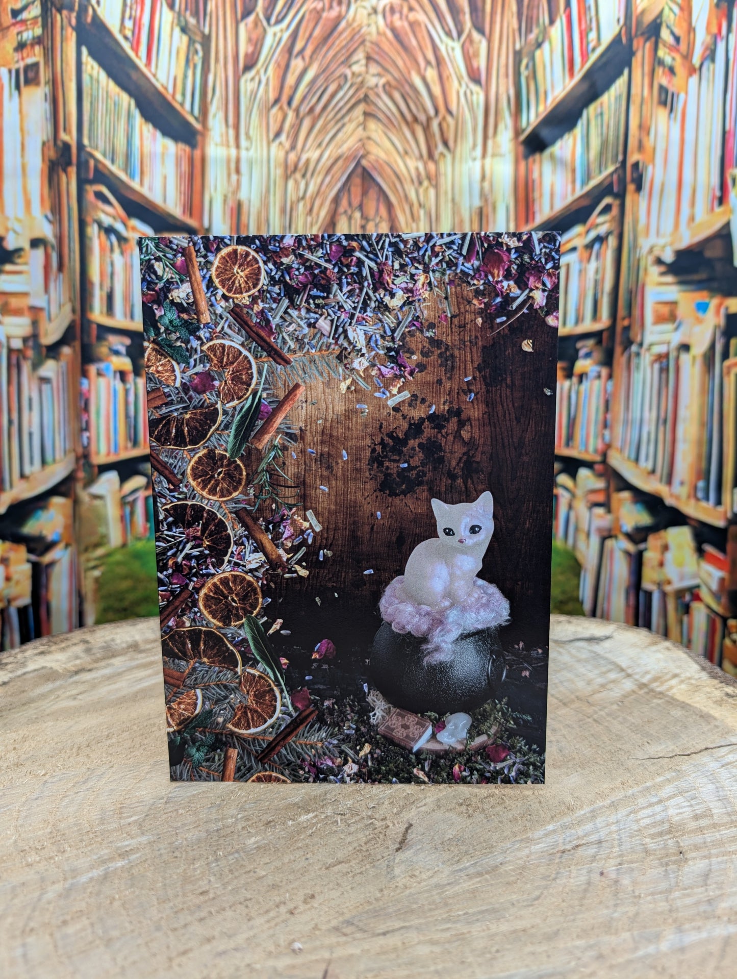 Yule the Cauldron Kitty Customizable Greeting Card