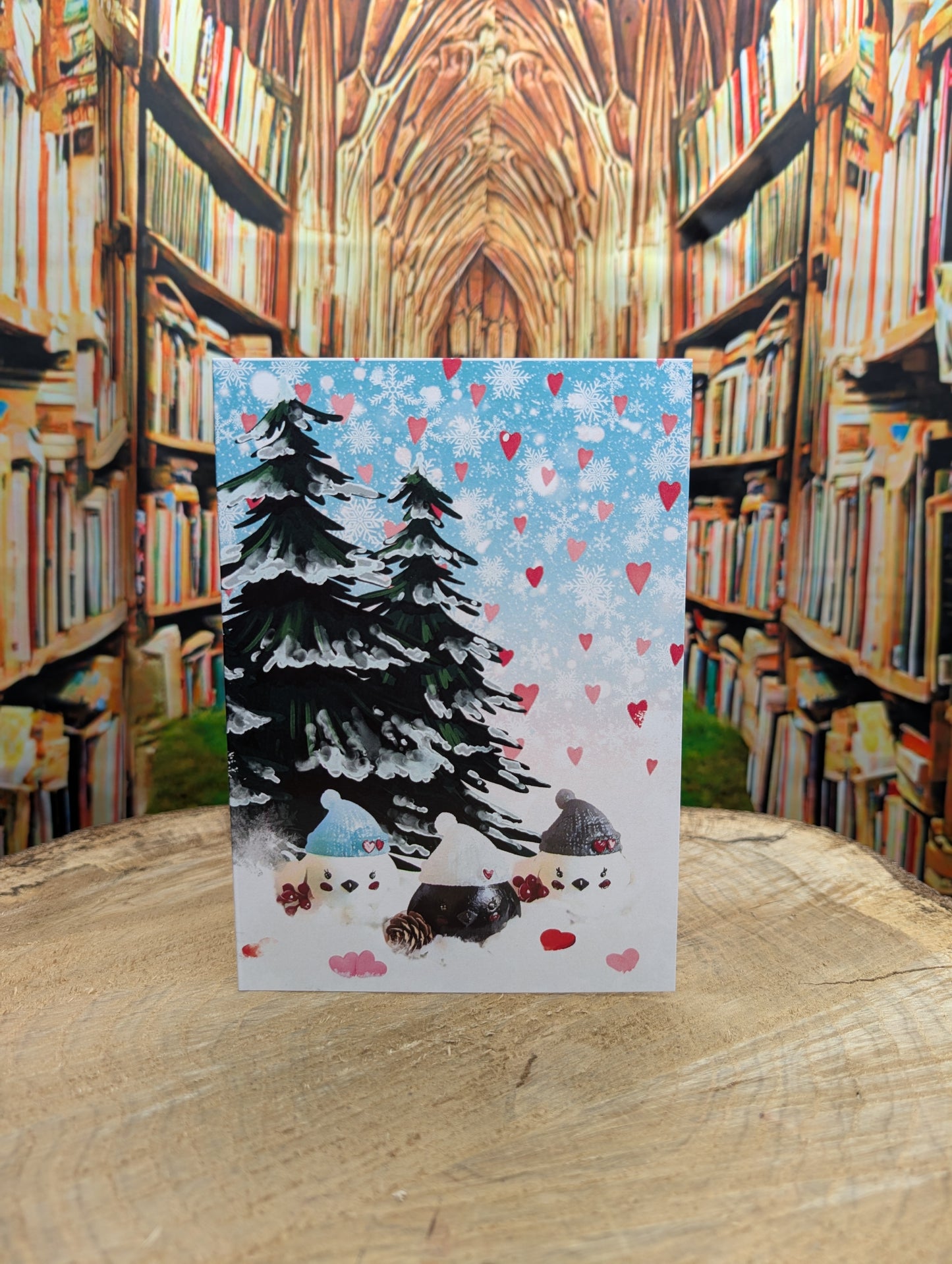 Winter Lovebirds Customizable Greeting Card
