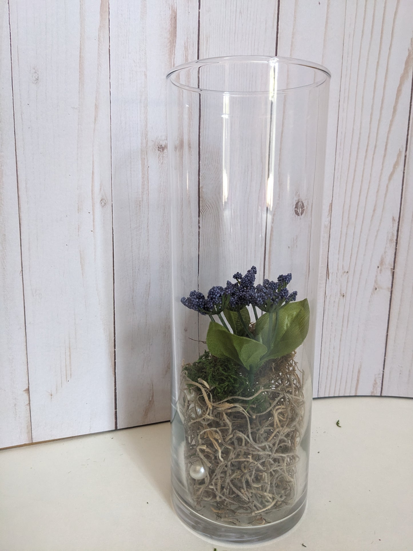 Wildflower and Pearls Faerie Terrarium tall