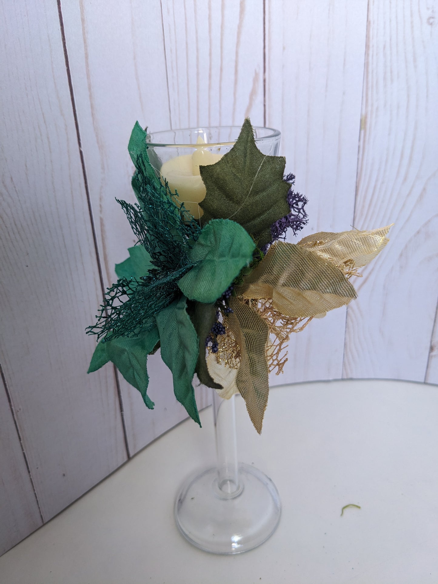 Glitter Poinsettia Candle Holder