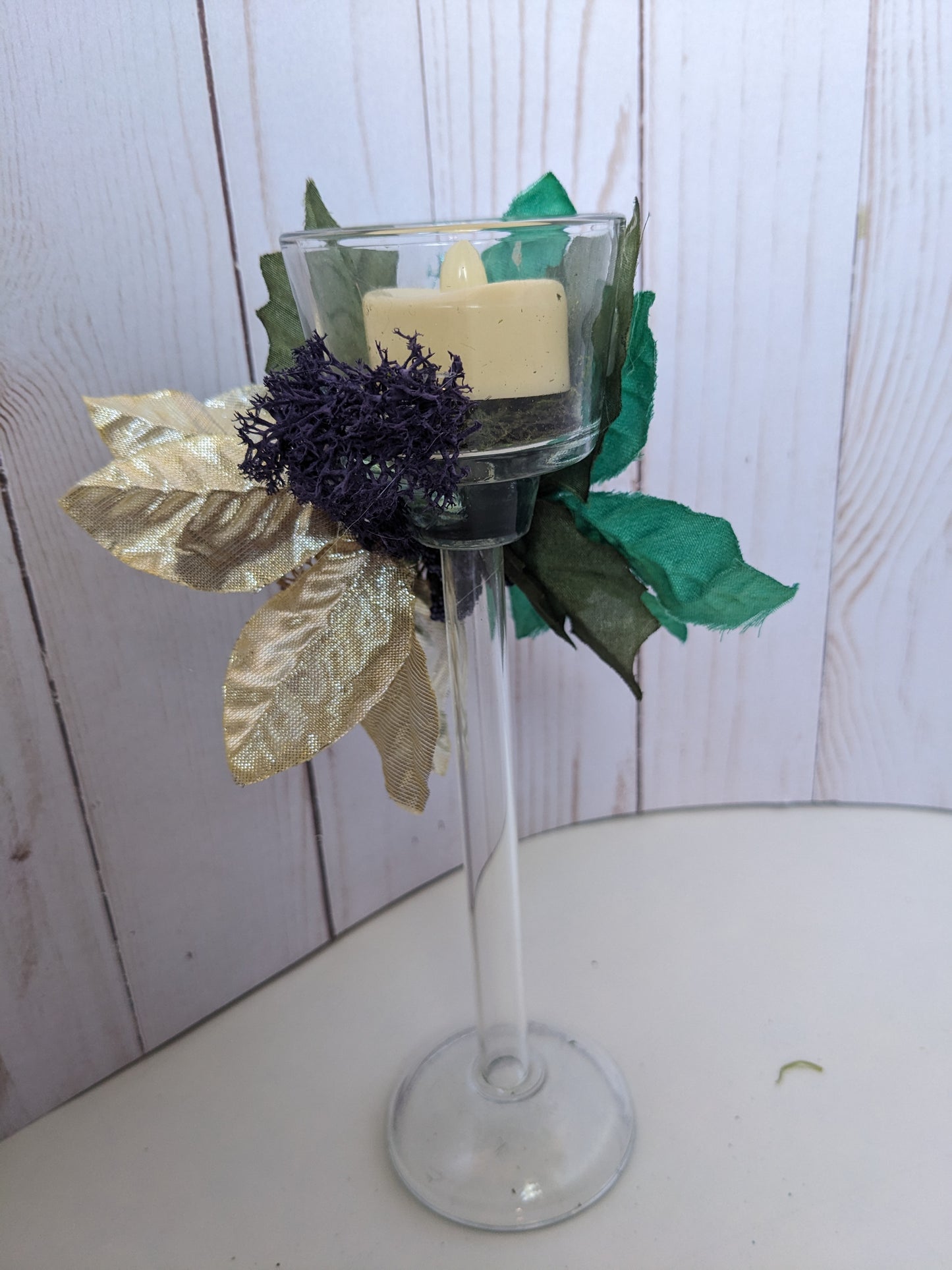Glitter Poinsettia Candle Holder