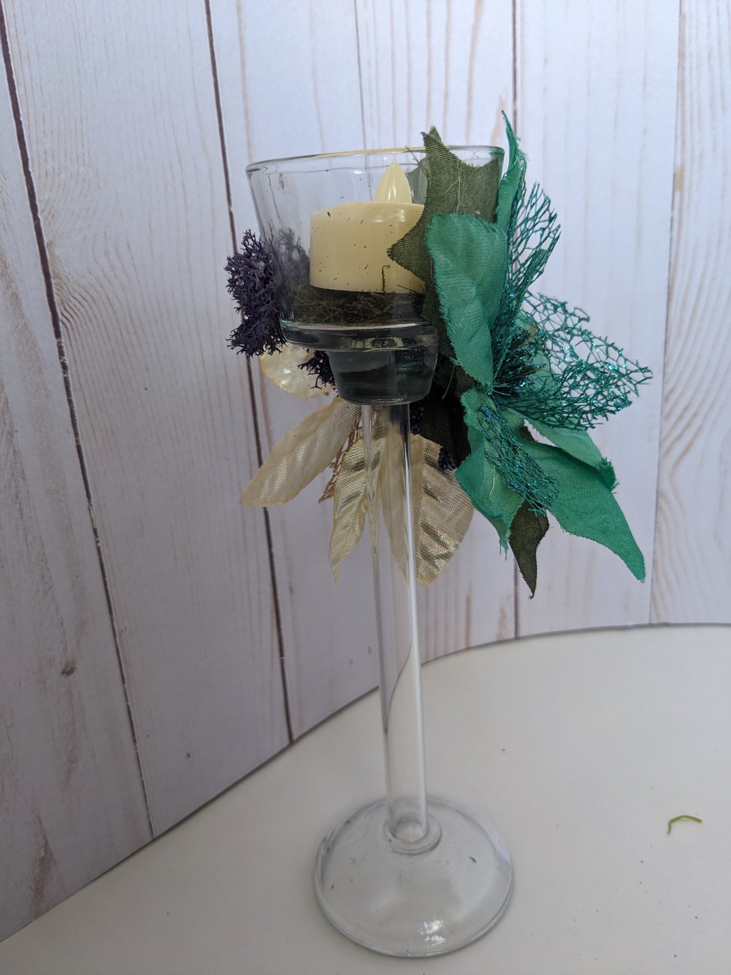 Glitter Poinsettia Candle Holder
