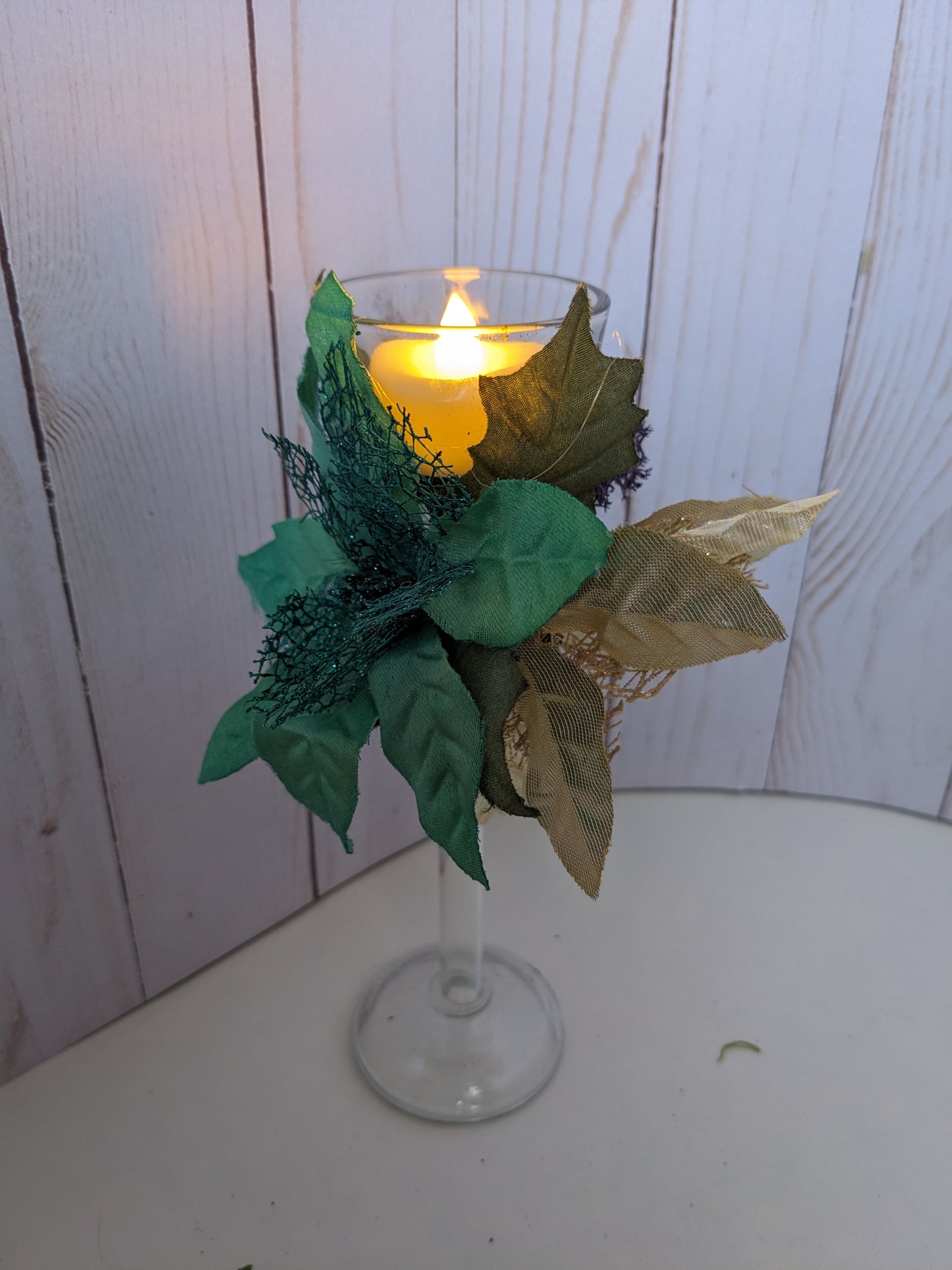 Glitter Poinsettia Candle Holder