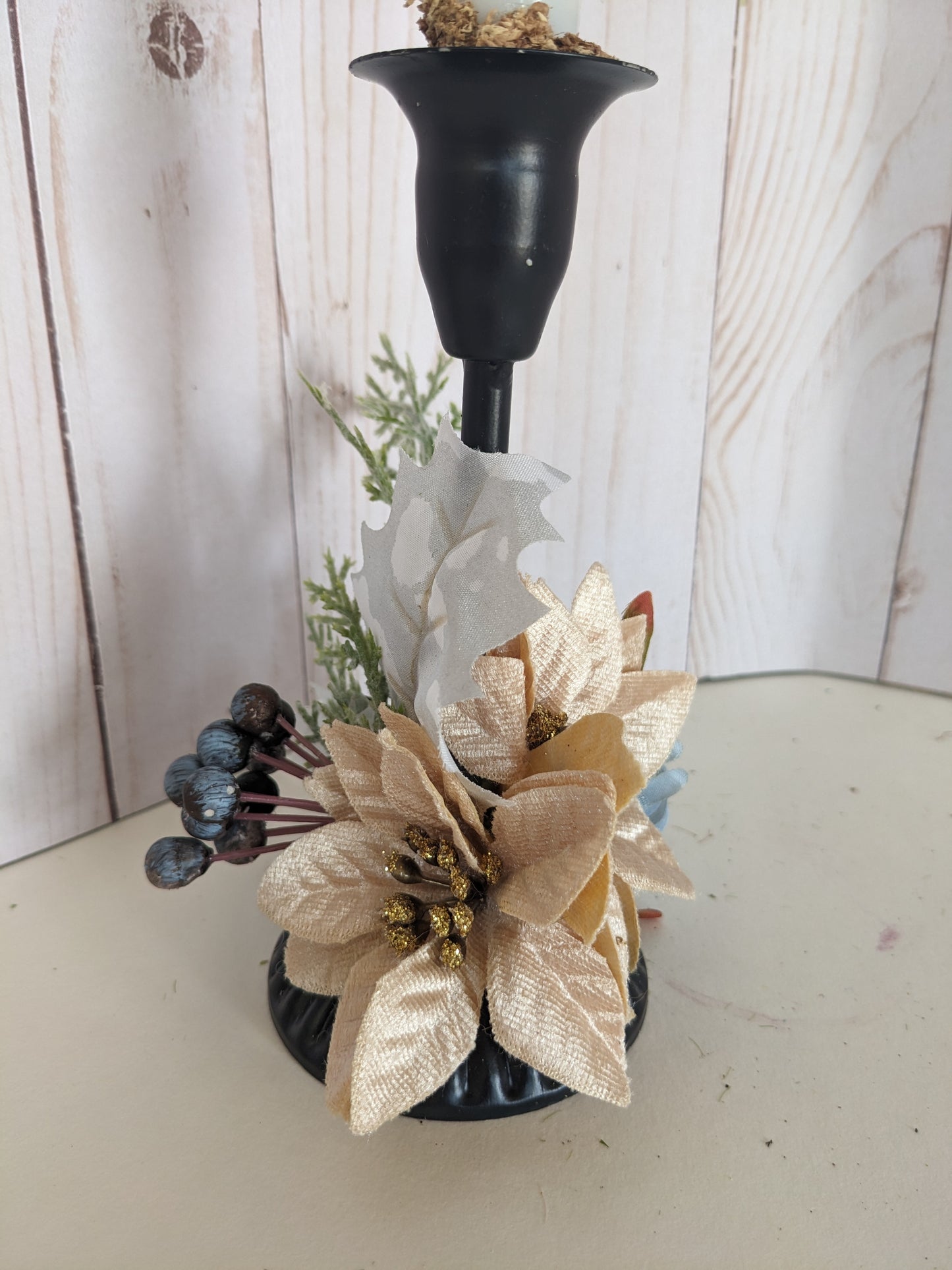 Fall to Winter Metal Candlestick