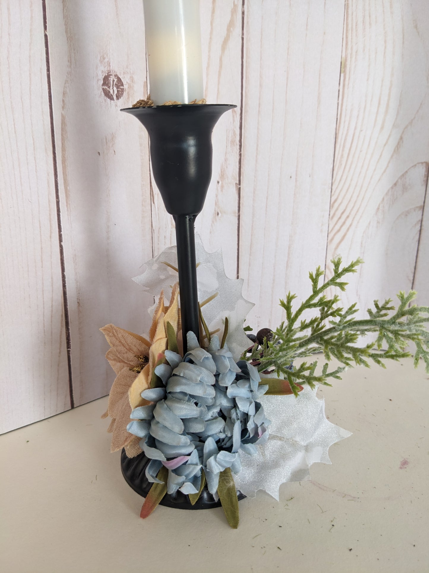 Fall to Winter Metal Candlestick