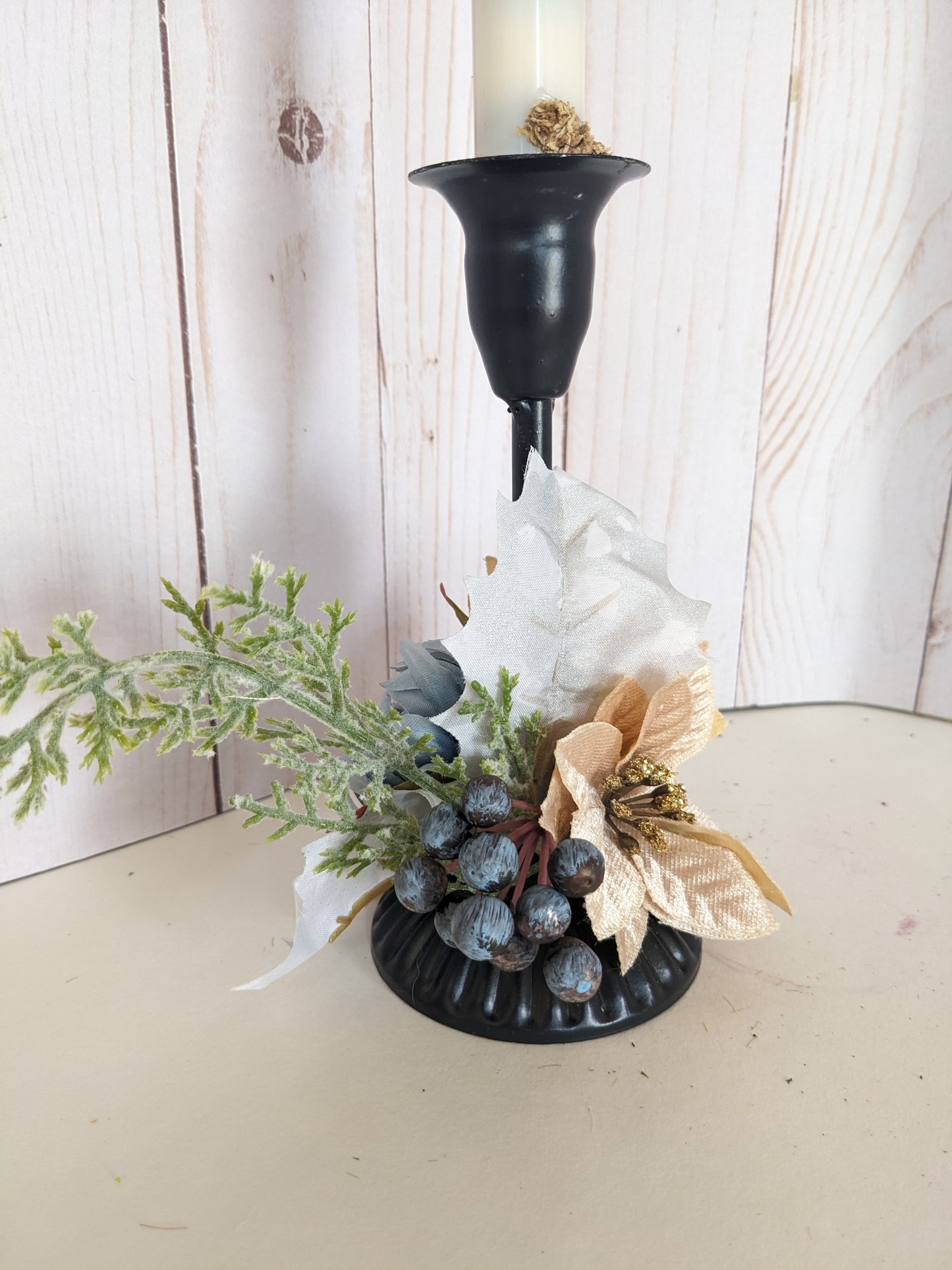 Fall to Winter Metal Candlestick