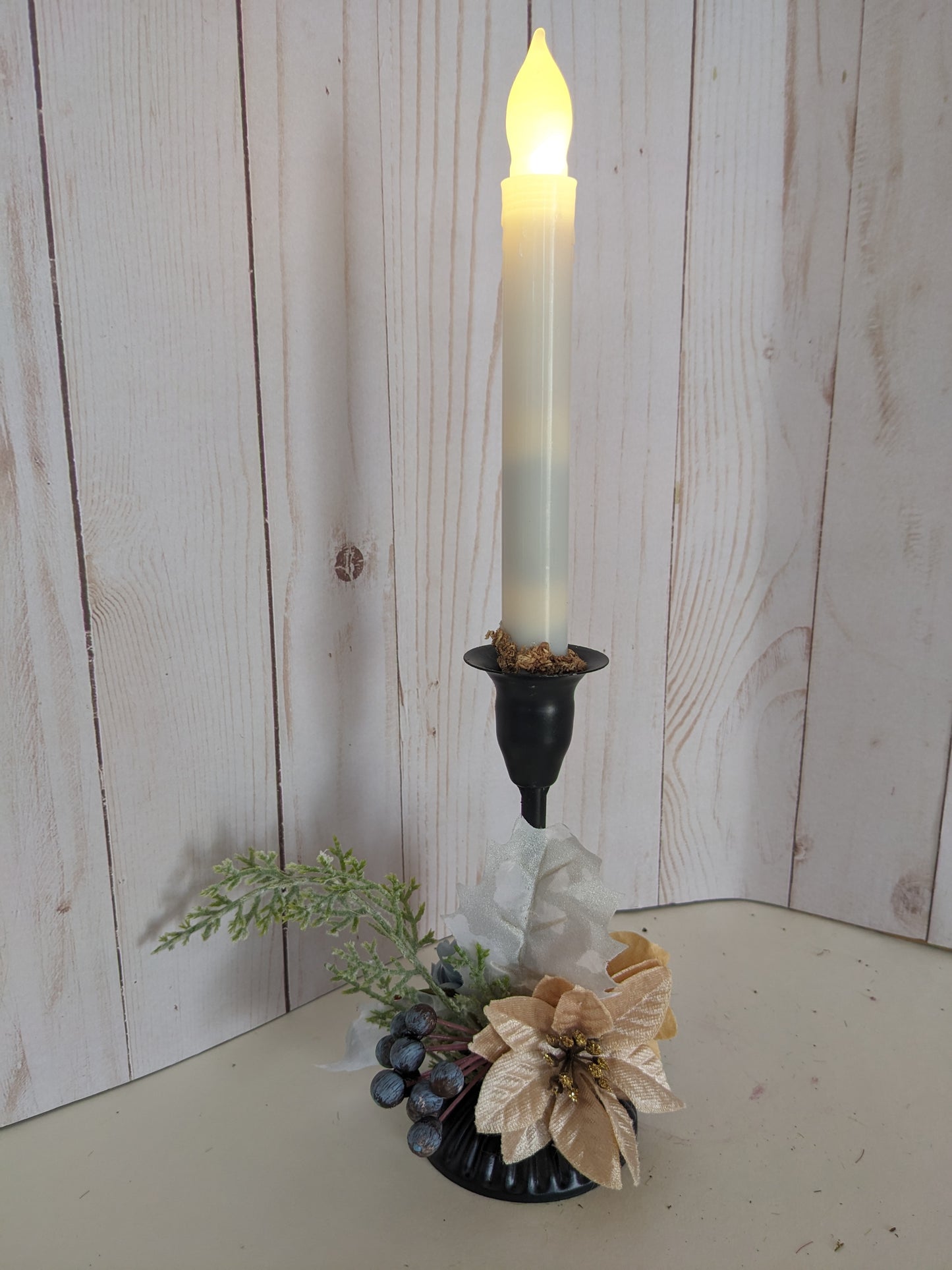 Fall to Winter Metal Candlestick