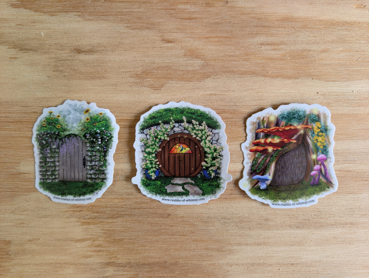 Tree Gnome Door 3" Sticker