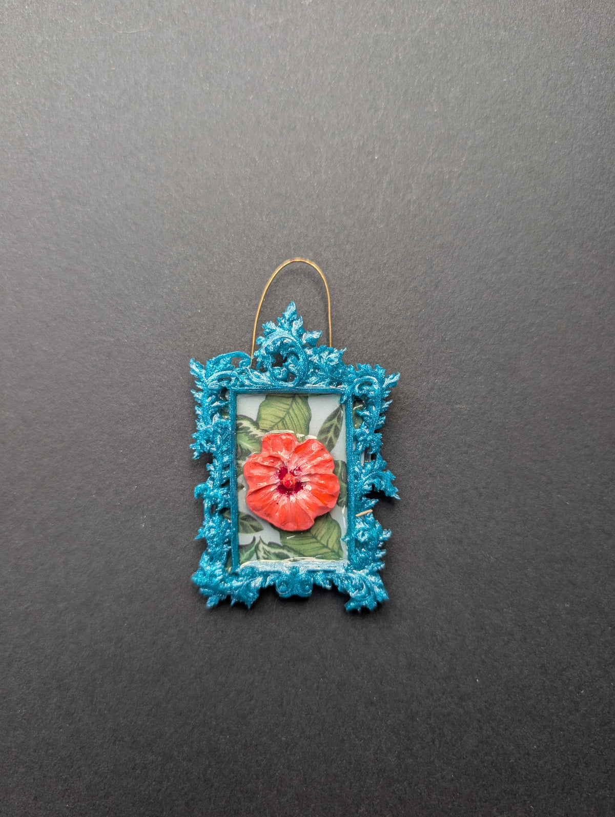 Coral Hibiscus Mini Faerie Art