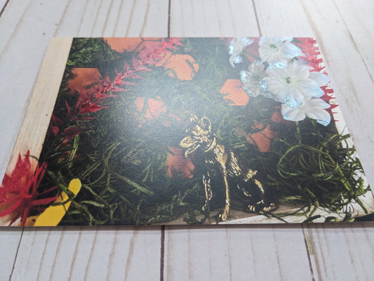 German Shepherd Garden hand detailed 5x7 print