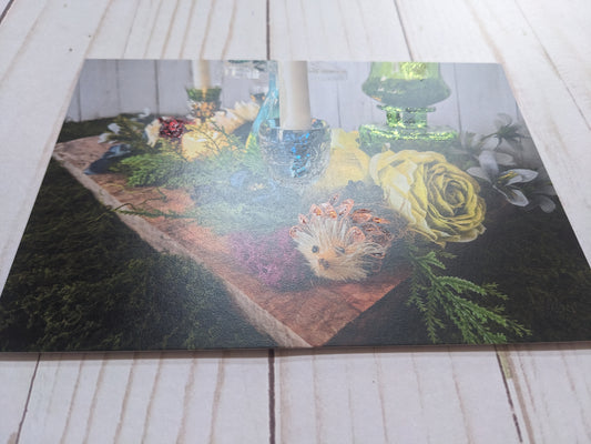 Hedgehog Lamp 3 hand detailed 5x7 print