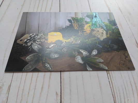 Hedgehog Lamp 2 hand detailed 5x7 print