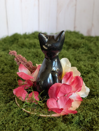 Black Cat with Pink