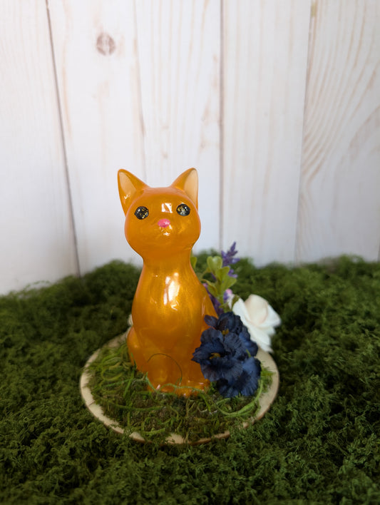 Ginger Cat with Purple