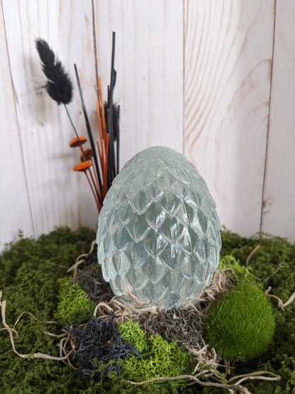 Clear Dragon Egg with Orange and Black