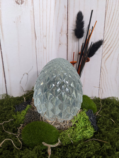 Clear Dragon Egg with Orange and Black