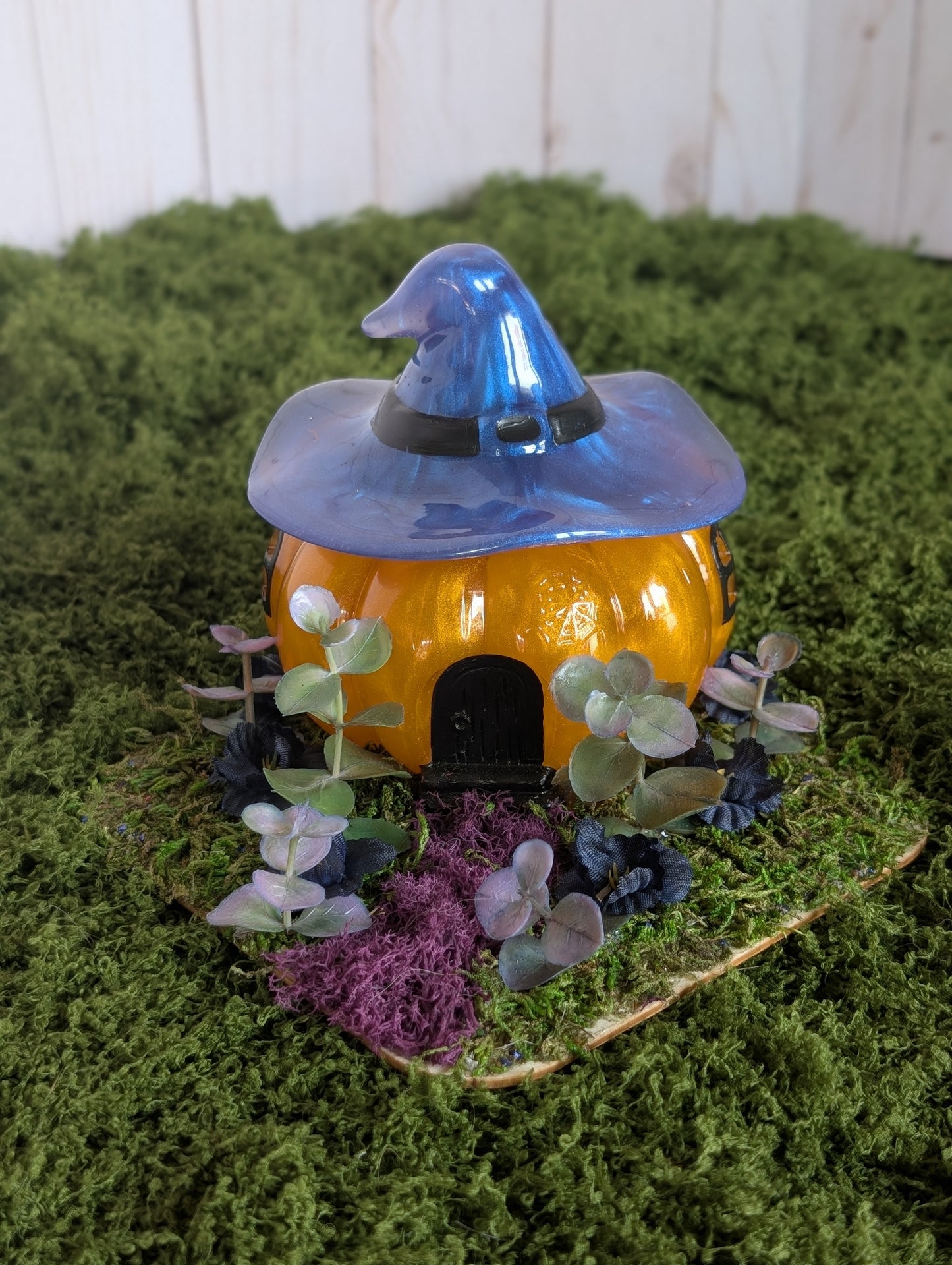 Orange Pumpkin Witch House Box