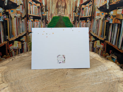 White Witch Pumpkin House Customizable Greeting Card