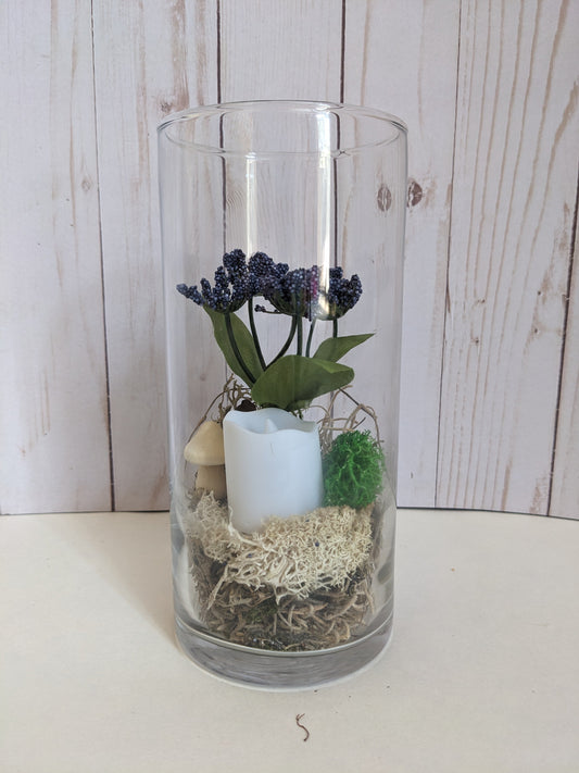 Wildflower and Candle Faerie Terrarium short