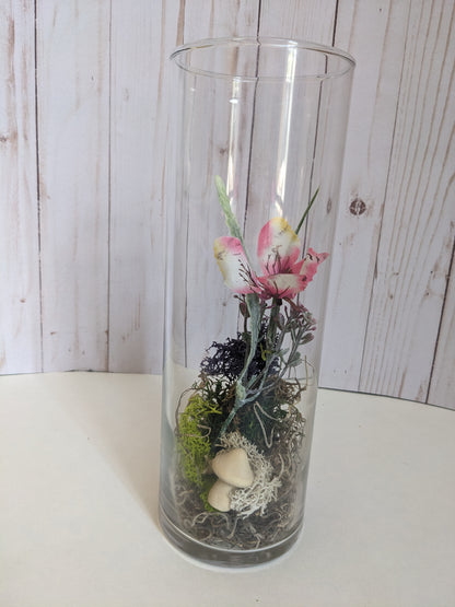 Pink Butterfly Faerie Terrarium tall