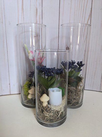 Wildflower and Pearls Faerie Terrarium tall