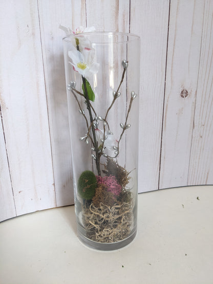 Overgrowing Blossoms Faerie Terrarium tall