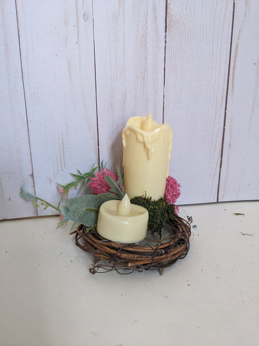 Candles and Thistle Mini Wreath