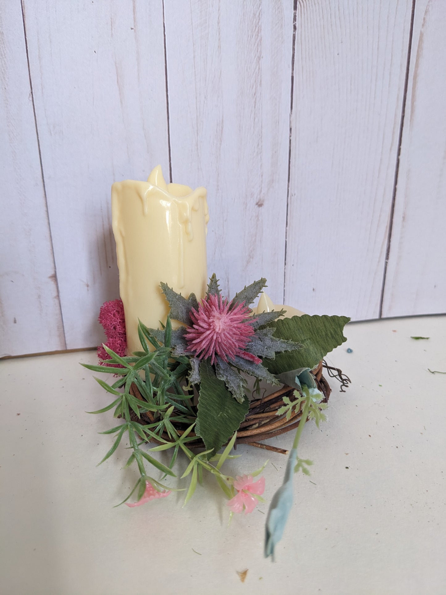 Candles and Thistle Mini Wreath