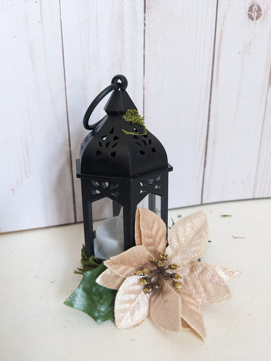 Champagne Poinsettia Lantern