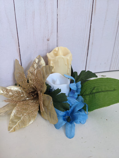 Blue and Gold Candle Arrangement