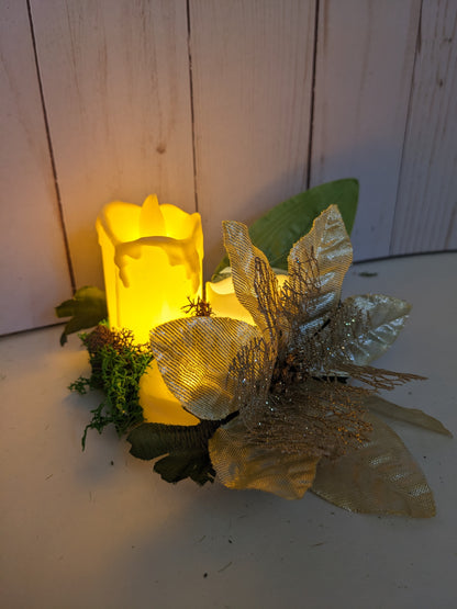 Blue and Gold Candle Arrangement