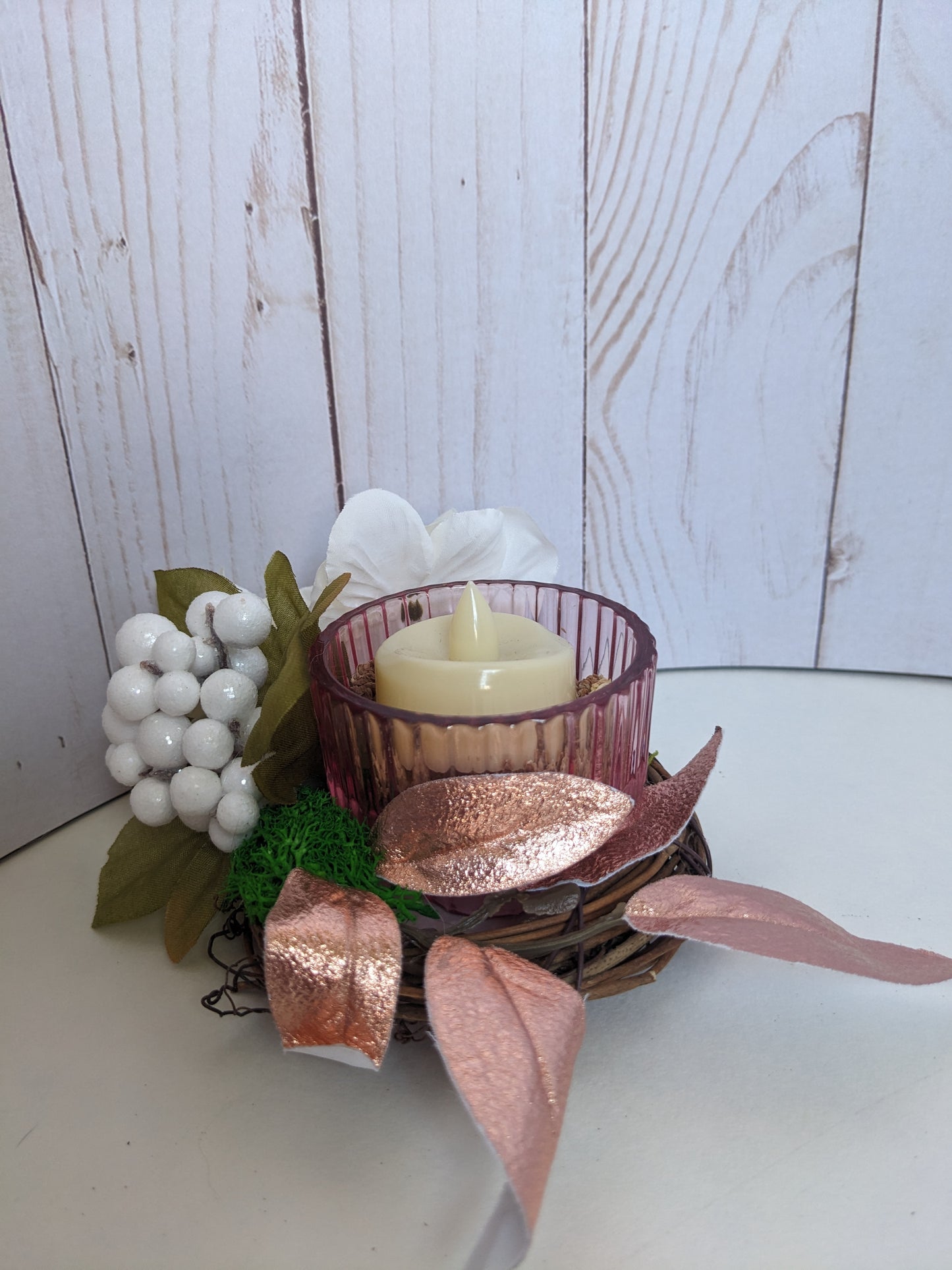 Winter Pink Candle Holder