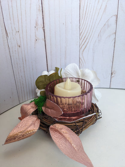 Winter Pink Candle Holder