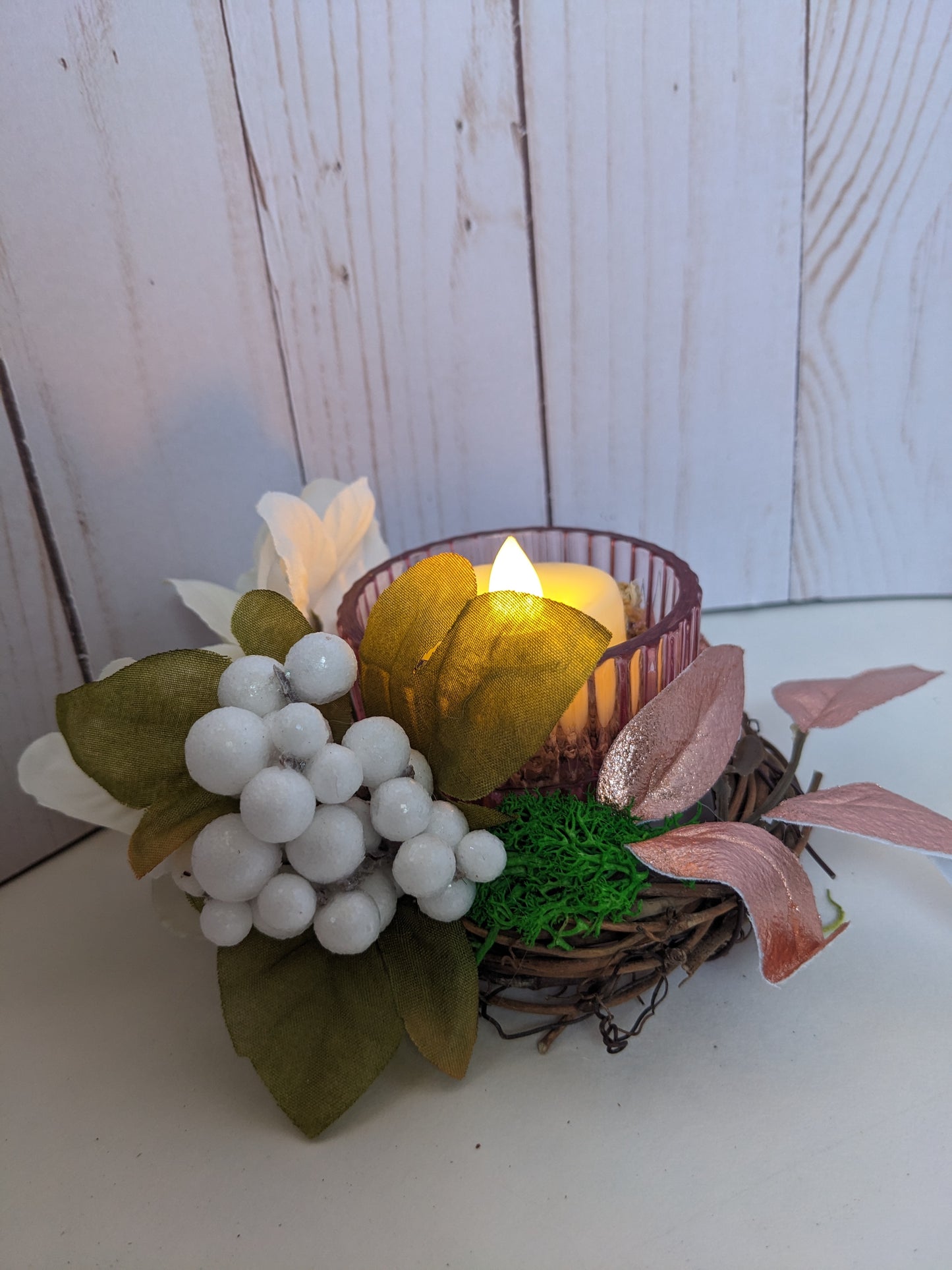 Winter Pink Candle Holder