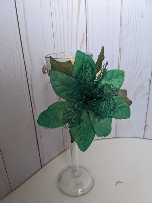 Glitter Poinsettia Candle Holder