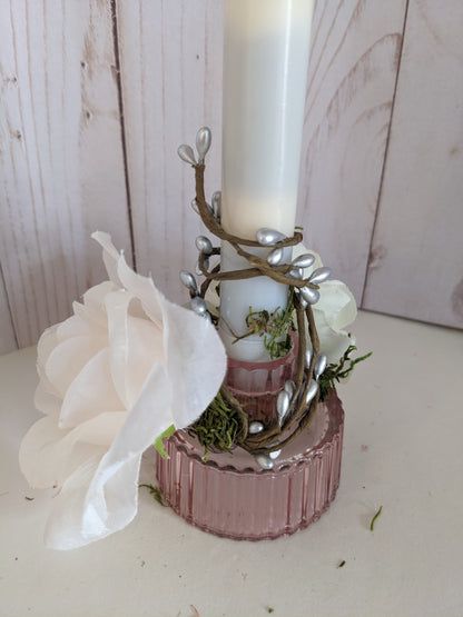 Pink and White Candlestick