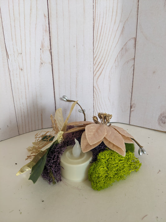 Poinsettias with Candle