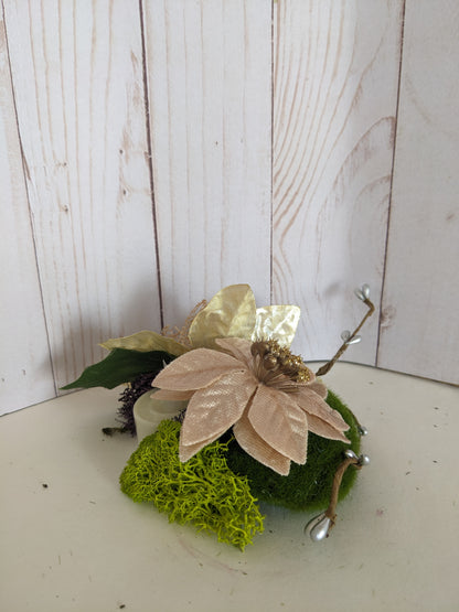 Poinsettias with Candle