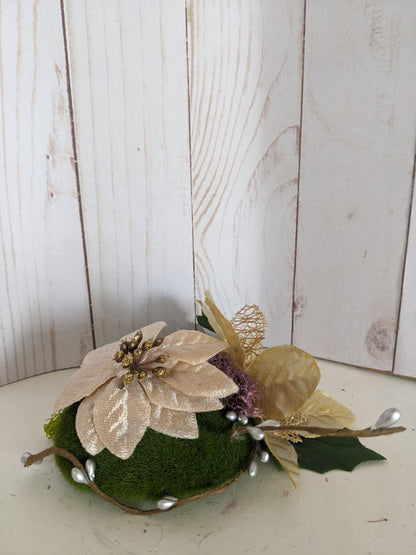 Poinsettias with Candle