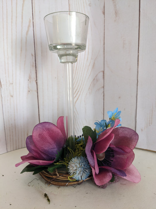 Purple Poppy Candle Holder