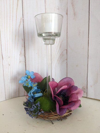 Purple Poppy Candle Holder