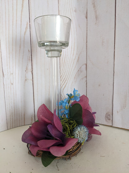 Purple Poppy Candle Holder