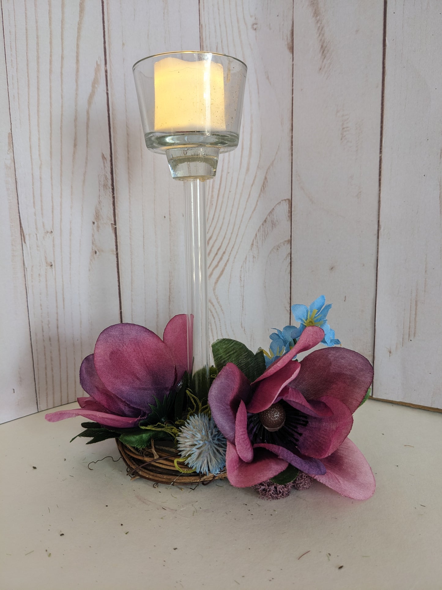 Purple Poppy Candle Holder