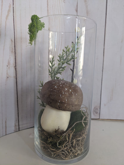 Brown Mushroom Faerie Terrarium short