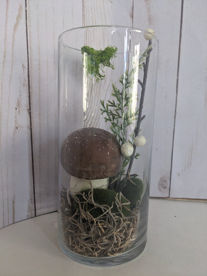 Brown Mushroom Faerie Terrarium short