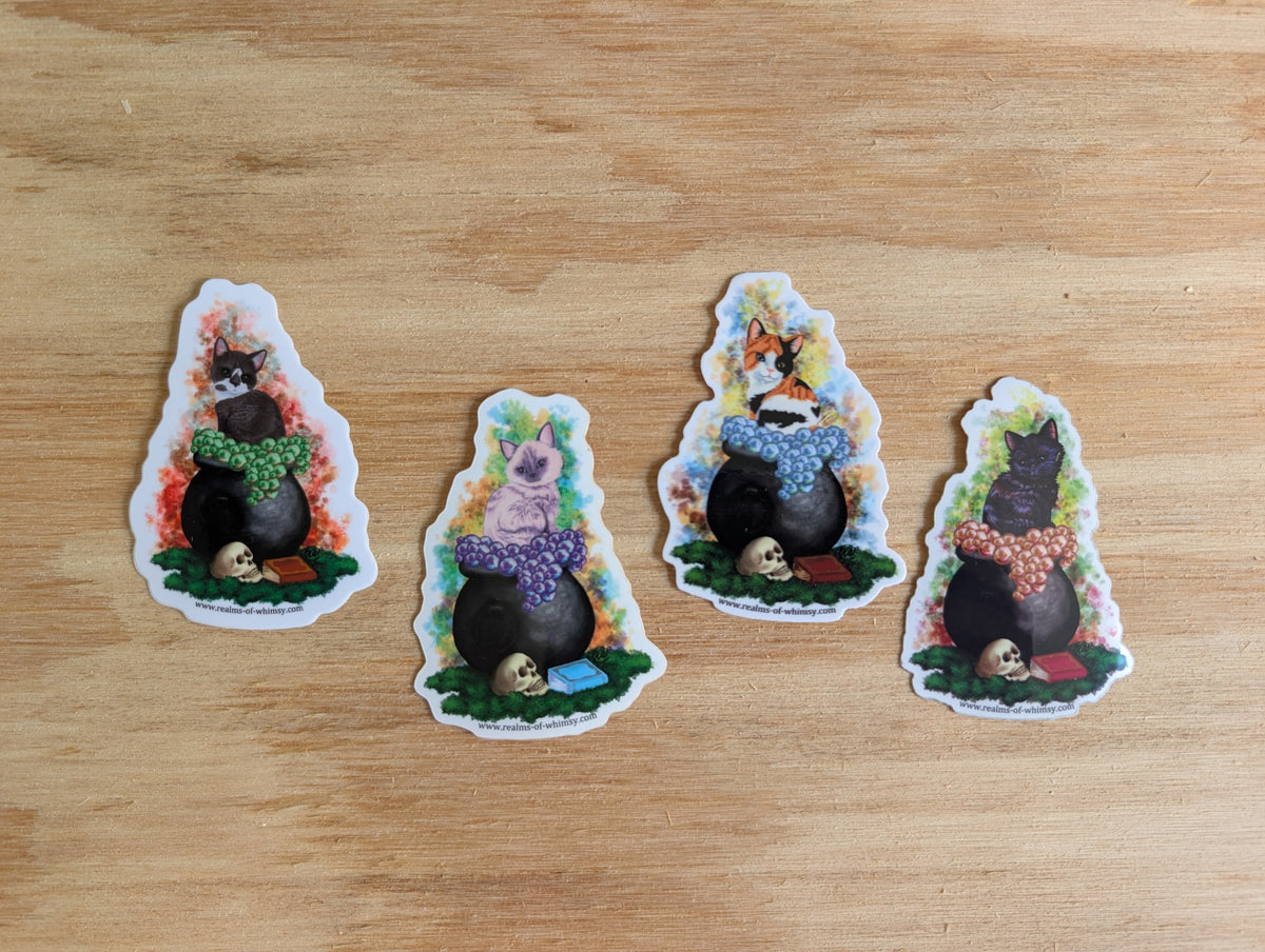 Cauldron Kitty Annabel Lee 3" Sticker