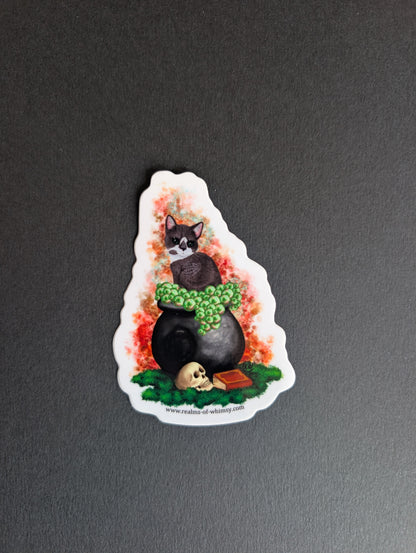 Cauldron Kitty Doug 3" Sticker