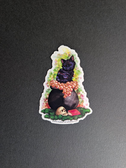 Cauldron Kitty Blackjack 3" Sticker