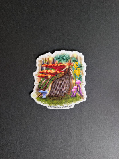 Tree Gnome Door 3" Sticker